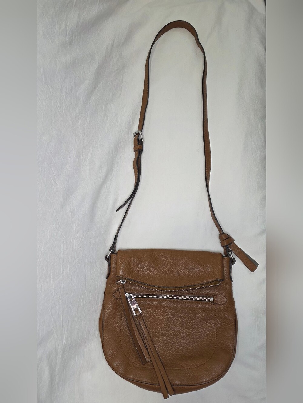 Vince Camuto Tala Leather Crossbody Bag – Dark Rum Brown - Picture 2 of 9